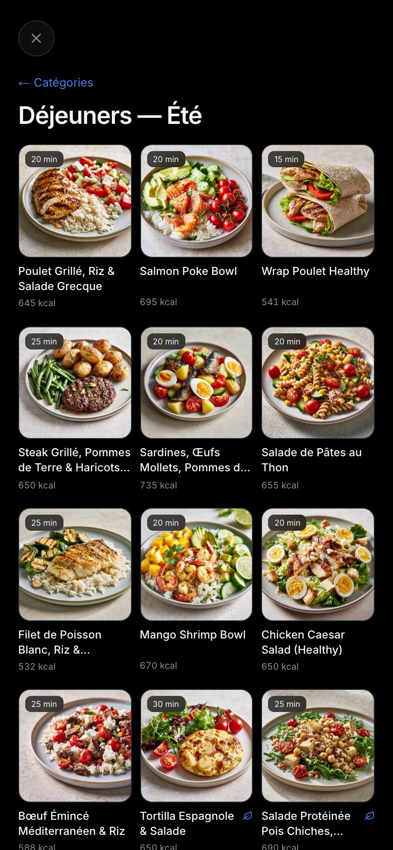 Koru — Recettes